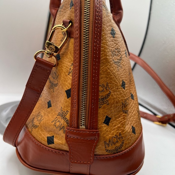 🔥MCM Alma visetos cognac 2 way bag EUC 🔥made in Germany with COA - Picture 14 of 16